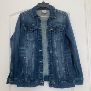 Laurie Felt Classic Belted Blue Denim Jacket
